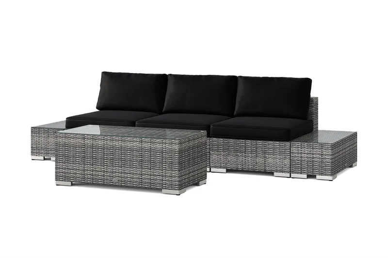 Bahamas ulkosohva 3-hengen, pöytä, Harmaa