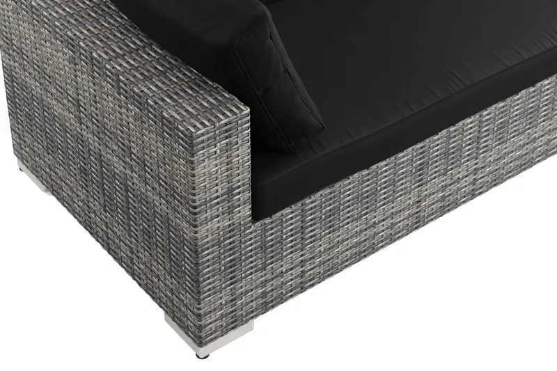 Bahamas ulkosohva 4-hengen, pöytä ja hylly - Harmaa - Puutarhakalusteet - Terassiryhmät - Oleskeluryhmät