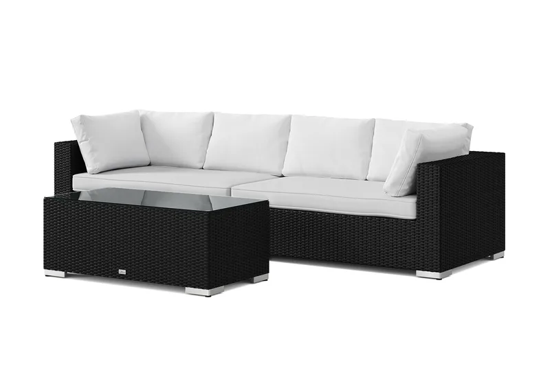 Bahamas ulkosohva 4-hengen, pöytä, Musta