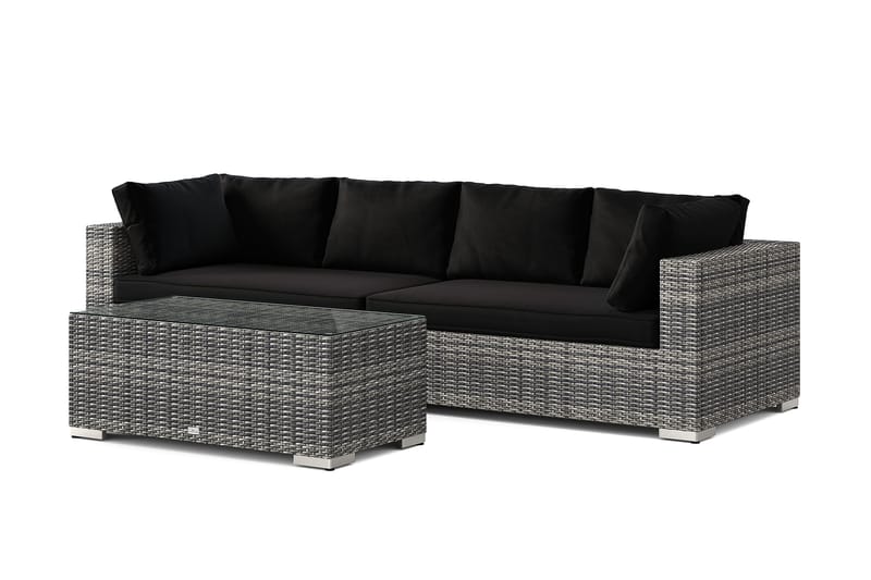 Bahamas ulkosohva 4-hengen, pöytä, Harmaa