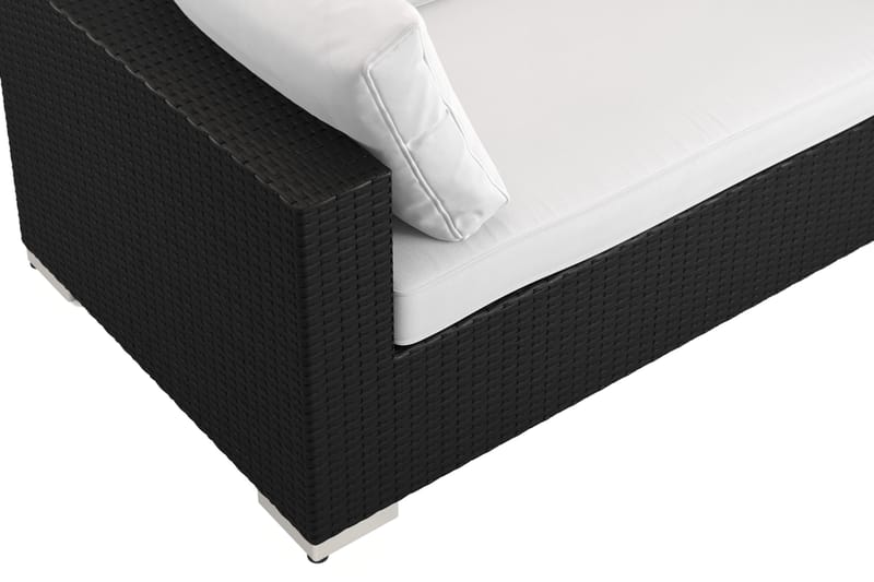 Bahamas ulkosohva 5-hengen, pöytä ja hylly - Musta - Puutarhakalusteet - Terassiryhmät - Oleskeluryhmät