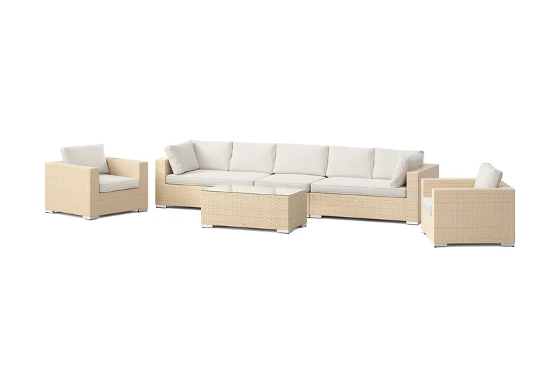 Bahamas ulkosohvaryhmä 7-hengen, kaksi nojatuolia ja pöytä, Hiekka