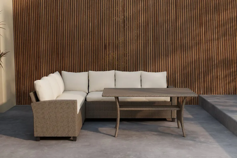 Brentwood kulmasohvaryhmä 6-istuttava ulkokäyttöön, Beige