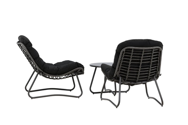 Cala Sohvaryhmä Ulkokäyttöön 2-istuttava - Musta - Puutarhakalusteet - Terassiryhmät - Oleskeluryhmät