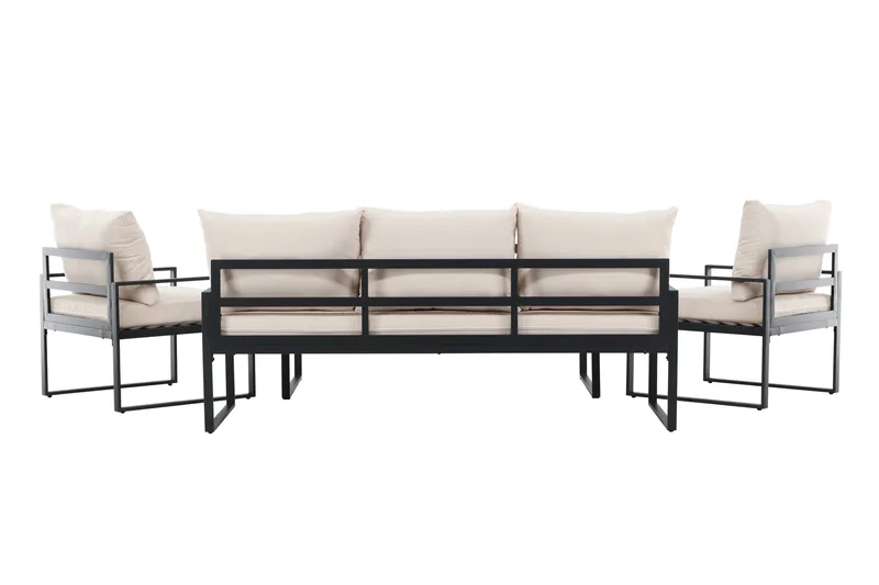 Catania Sohvaryhmä Ulkokäyttöön 5-istuttava - Musta - Puutarhakalusteet - Terassiryhmät - Oleskeluryhmät