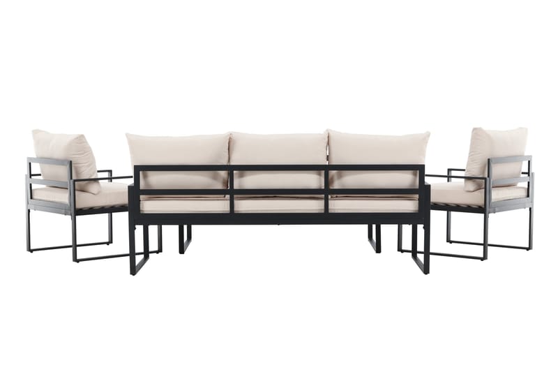 Catania Sohvaryhmä Ulkokäyttöön 5-istuttava - Musta - Puutarhakalusteet - Terassiryhmät - Oleskeluryhmät
