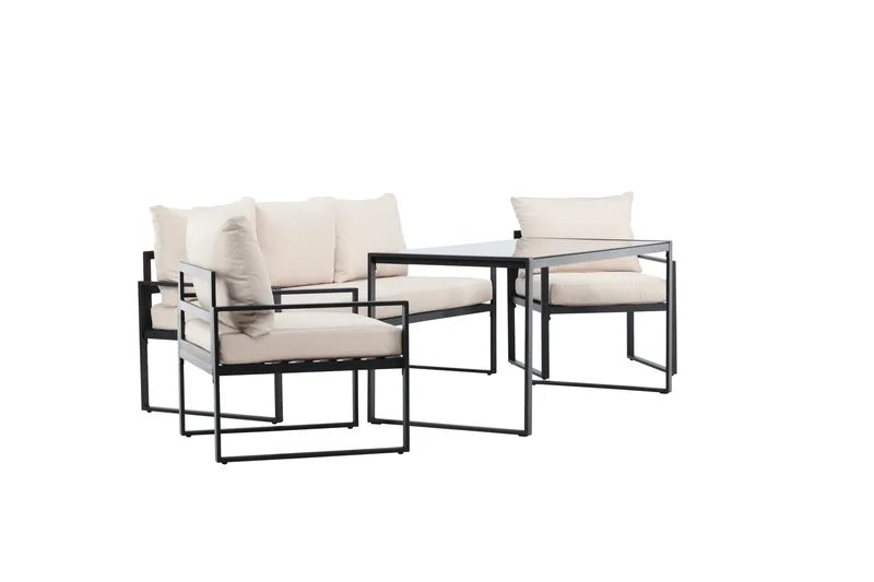 Catania Sohvaryhmä Ulkokäyttöön 5-istuttava - Musta - Puutarhakalusteet - Terassiryhmät - Oleskeluryhmät