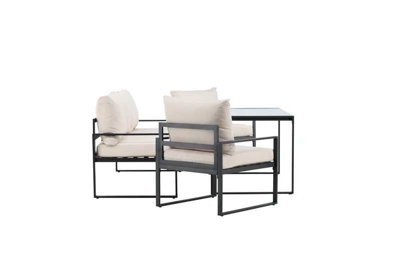 Catania Sohvaryhmä Ulkokäyttöön 5-istuttava - Musta - Puutarhakalusteet - Terassiryhmät - Oleskeluryhmät