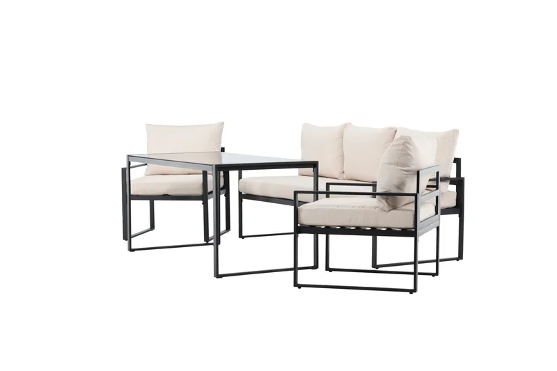 Catania Sohvaryhmä Ulkokäyttöön 5-istuttava - Musta - Puutarhakalusteet - Terassiryhmät - Oleskeluryhmät