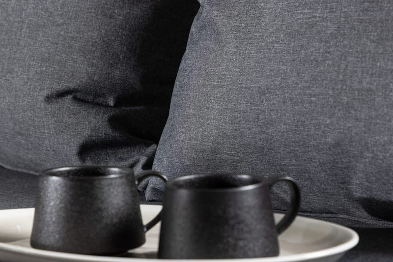 Chania 4-istuttava kulmasohvasetti ulkokäyttöön - Musta - Puutarhakalusteet - Terassiryhmät - Oleskeluryhmät