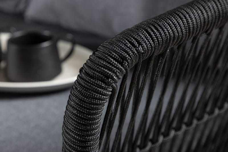 Chania 4-istuttava kulmasohvasetti ulkokäyttöön - Musta - Puutarhakalusteet - Terassiryhmät - Oleskeluryhmät