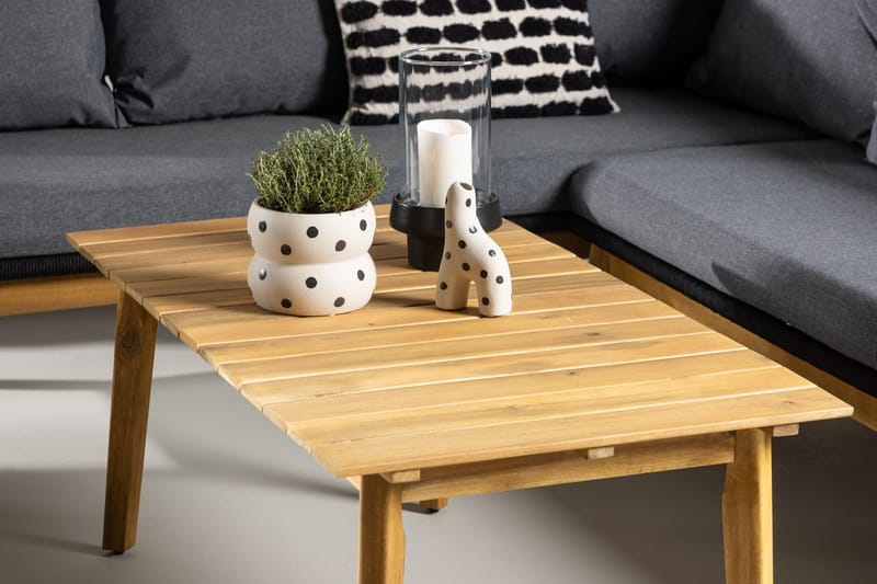 Chania kulmasohvaryhmä 4-istuttava ulkokäyttöön - Musta - Puutarhakalusteet - Terassiryhmät - Oleskeluryhmät