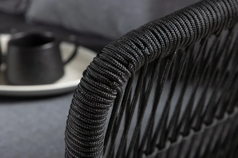 Chania kulmasohvaryhmä 4-istuttava ulkokäyttöön - Musta - Puutarhakalusteet - Terassiryhmät - Oleskeluryhmät