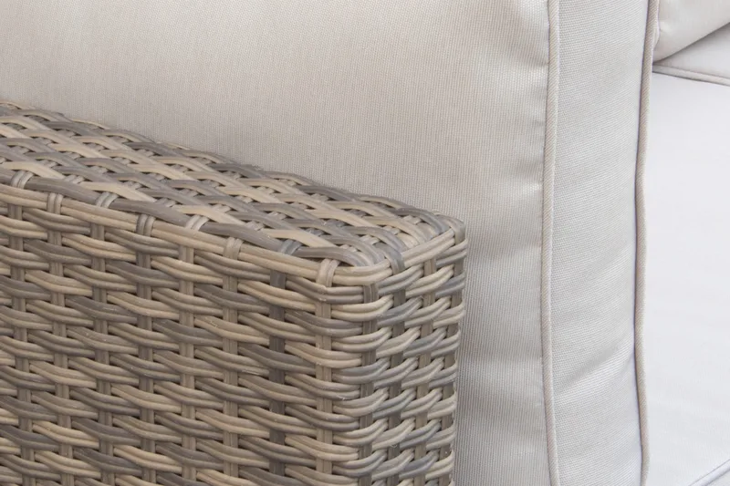 Dramilo lounge-ryhmä polyrottinkia, pöytä ja pehmusteet - Beige - Puutarhakalusteet - Terassiryhmät - Sohvaryhmät ulos