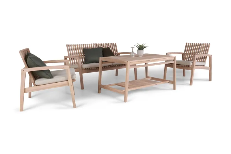 Elkest lounge-ryhmä ulkokäyttöön - Beige - Puutarhakalusteet - Terassiryhmät - Oleskeluryhmät