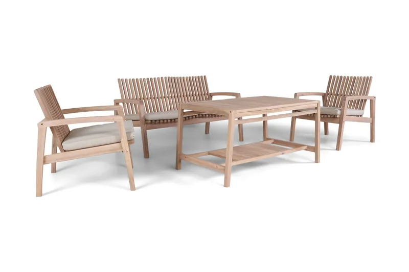 Elkest lounge-ryhmä ulkokäyttöön - Beige - Puutarhakalusteet - Terassiryhmät - Oleskeluryhmät