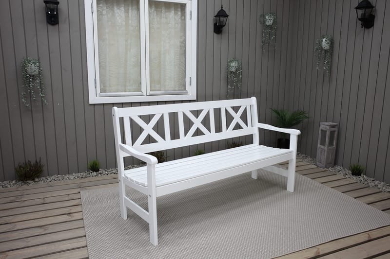 Europe Ulkosohva 3-istuttava - Valkoinen - Puutarhakalusteet - Ulkosohva & puutarhapenkki - Puutarhapenkki & ulkopenkki