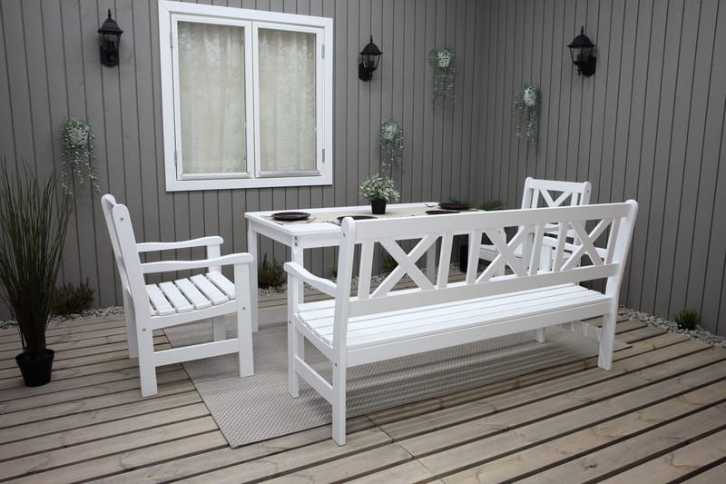 Europe Ulkosohva 3-istuttava - Valkoinen - Puutarhakalusteet - Ulkosohva & puutarhapenkki - Puutarhapenkki & ulkopenkki