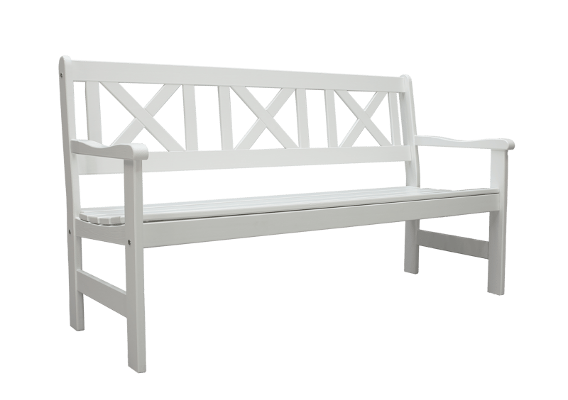 Europe Ulkosohva 3-istuttava - Valkoinen - Puutarhakalusteet - Ulkosohva & puutarhapenkki - Puutarhapenkki & ulkopenkki