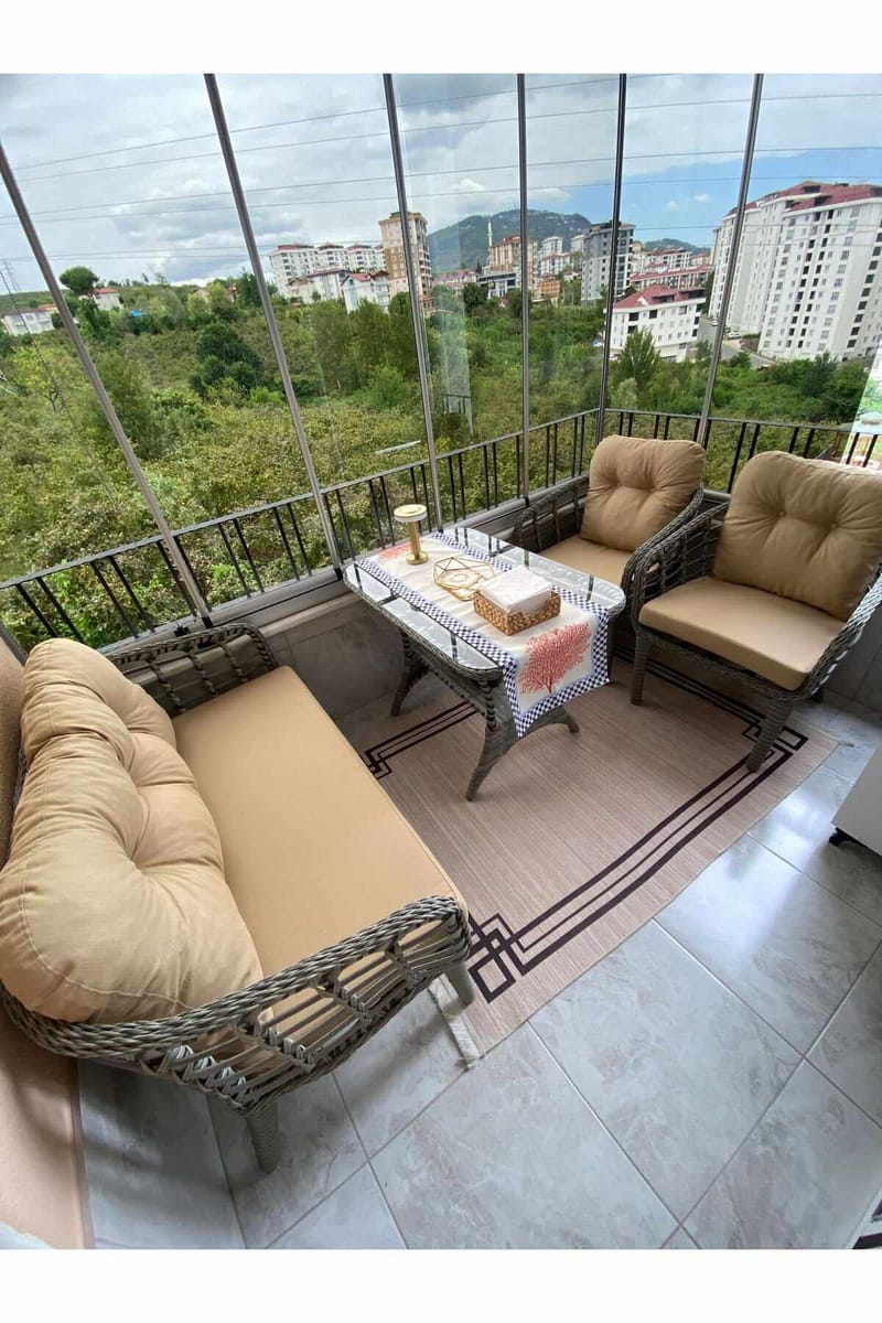 Garden Lounge Set Atelier Del Sofa Beige harmaa - Puutarhakalusteet - Terassiryhmät - Sohvaryhmät ulos
