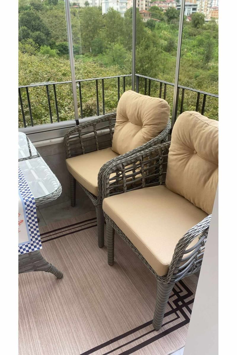 Garden Lounge Set Atelier Del Sofa Beige harmaa - Puutarhakalusteet - Terassiryhmät - Sohvaryhmät ulos