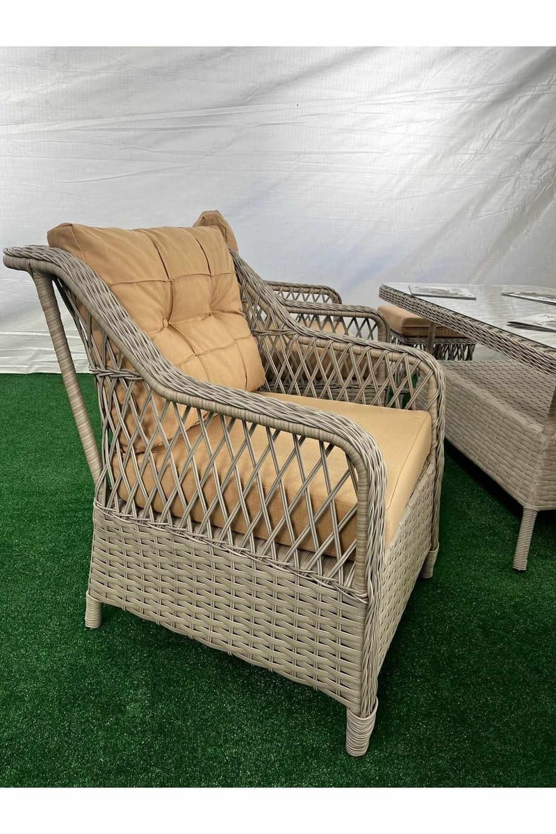 Garden Lounge Set Atelier Del Sofa Beige - Puutarhakalusteet - Terassiryhmät - Sohvaryhmät ulos