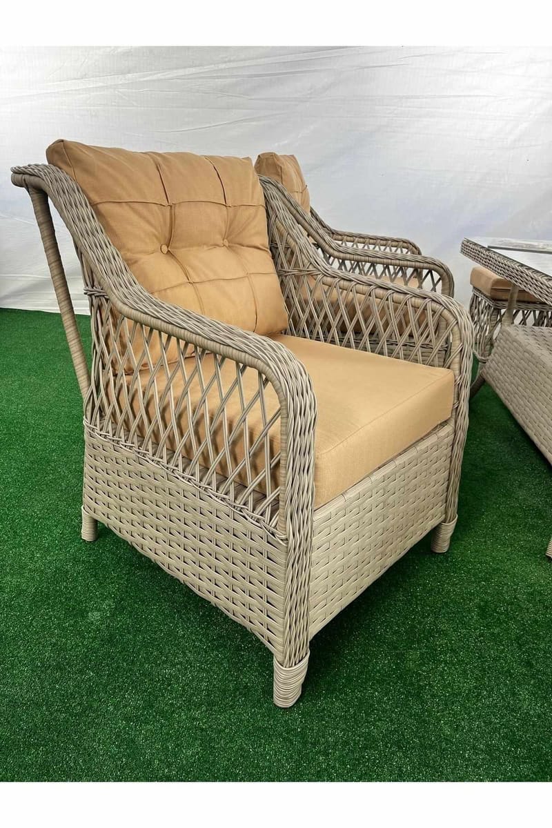Garden Lounge Set Atelier Del Sofa Beige - Puutarhakalusteet - Terassiryhmät - Sohvaryhmät ulos