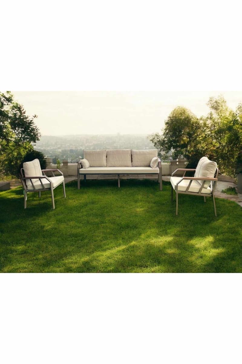 Garden Lounge Set Atelier Del Sofa Beige - Puutarhakalusteet - Terassiryhmät - Sohvaryhmät ulos