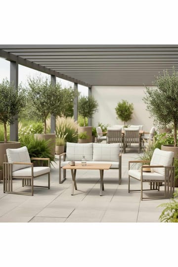 Garden Lounge Set Atelier Del Sofa Beige - Puutarhakalusteet - Terassiryhmät - Sohvaryhmät ulos