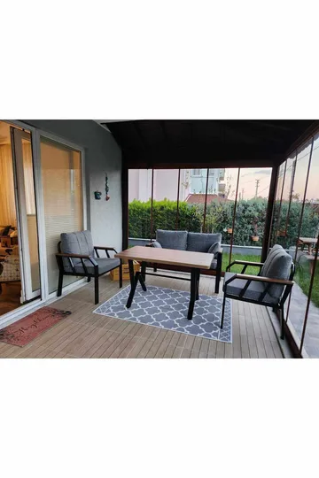 Garden Lounge Set Atelier Del Sofa Harmaa - Puutarhakalusteet - Terassiryhmät - Sohvaryhmät ulos