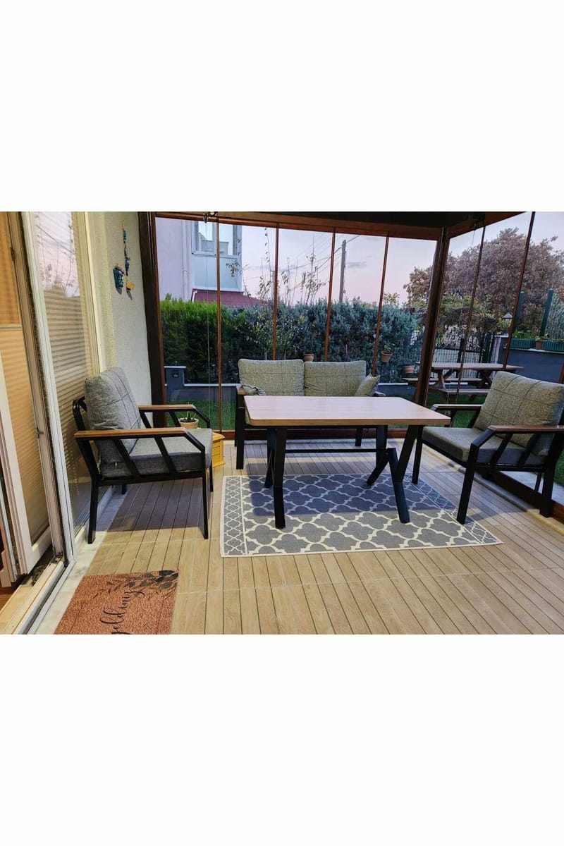 Garden Lounge Set Atelier Del Sofa Harmaa - Puutarhakalusteet - Terassiryhmät - Sohvaryhmät ulos