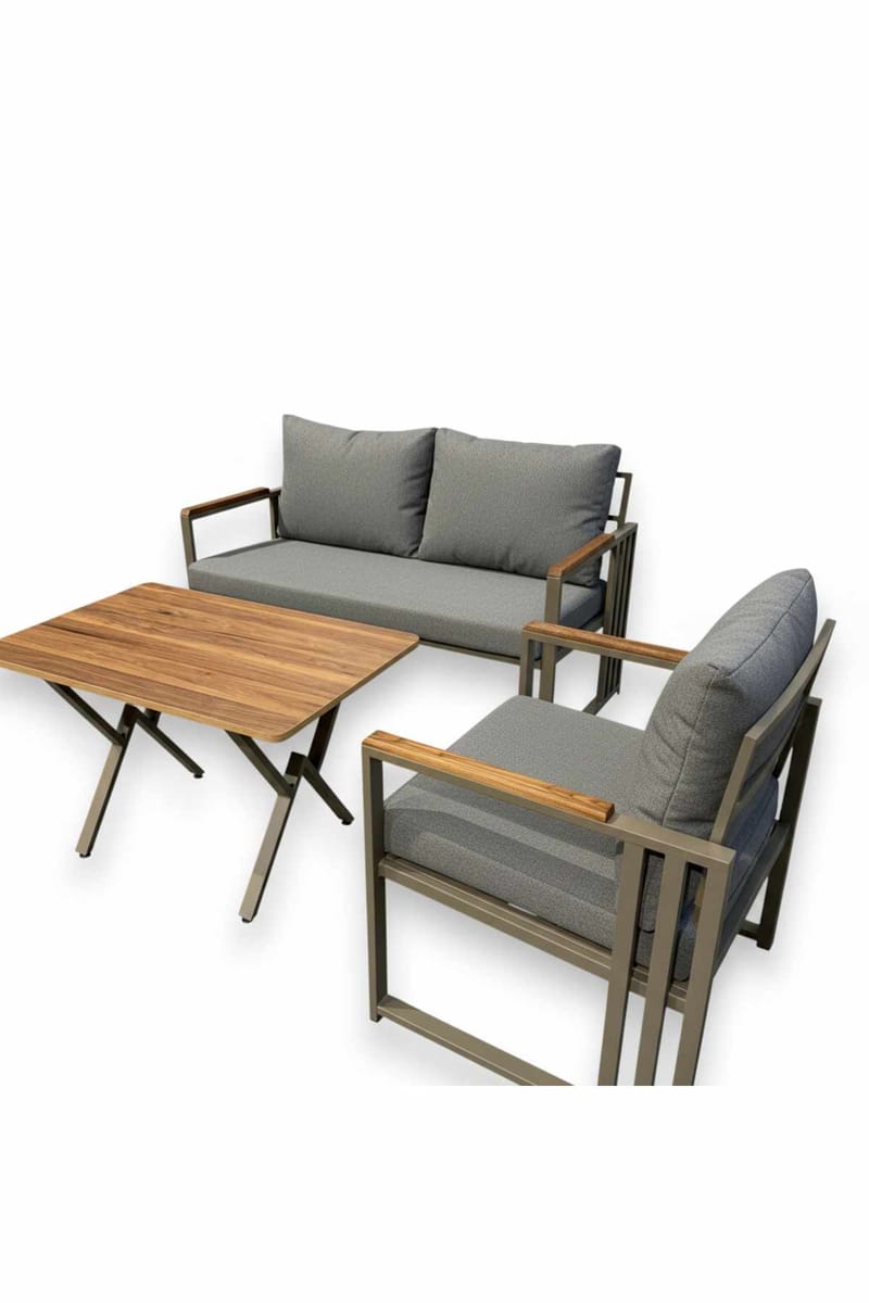 Garden Lounge Set Atelier Del Sofa Harmaa - Puutarhakalusteet - Terassiryhmät - Sohvaryhmät ulos