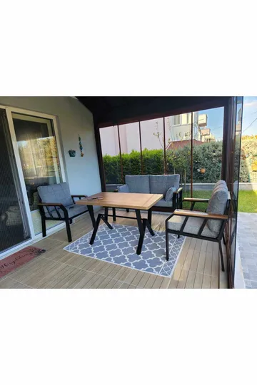 Garden Lounge Set Atelier Del Sofa Harmaa - Puutarhakalusteet - Terassiryhmät - Sohvaryhmät ulos