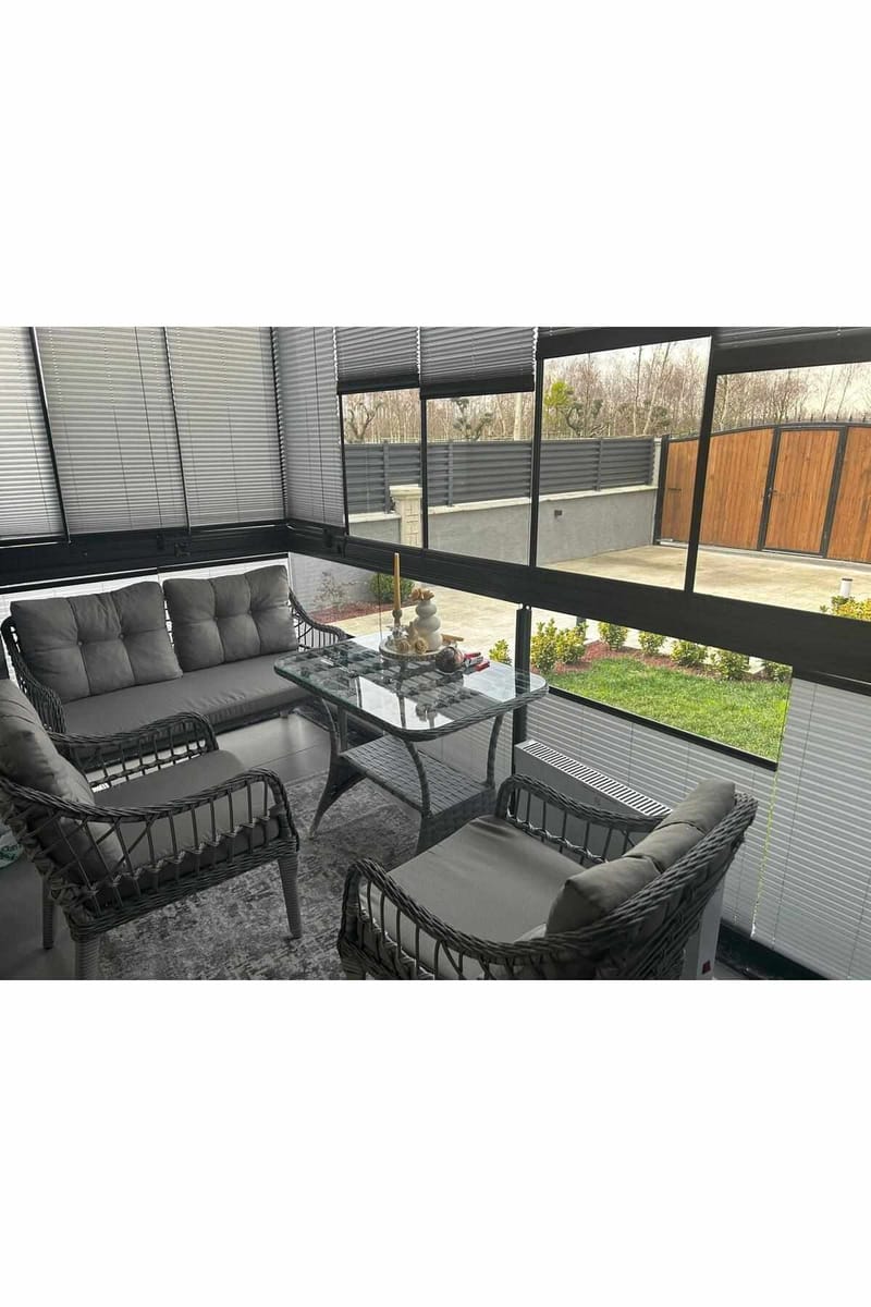 Garden Lounge Set Atelier Del Sofa Harmaa - Puutarhakalusteet - Terassiryhmät - Sohvaryhmät ulos