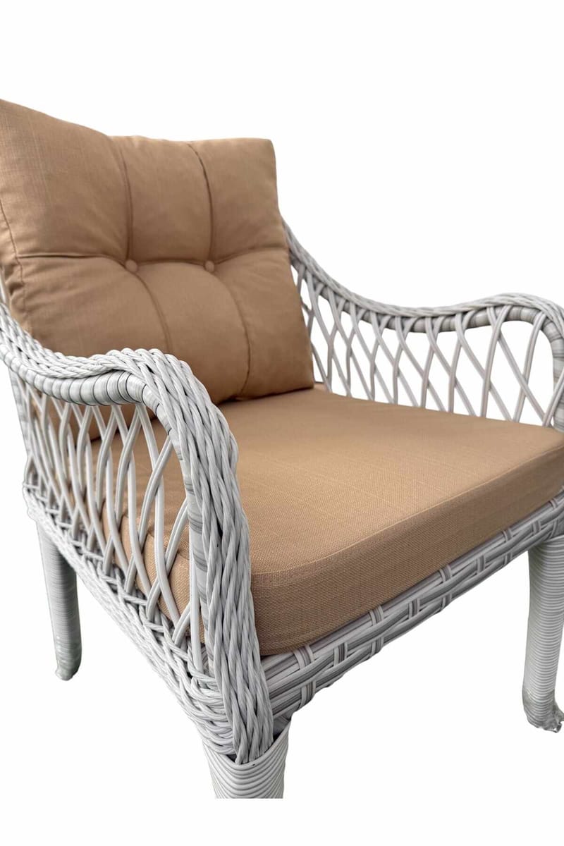 Garden Lounge Set Atelier Del Sofa Hisar 3+1+1 (170 x 78 x 56 cm) Beige valkoinen - Puutarhakalusteet - Terassiryhmät - Sohvaryhmät ulos