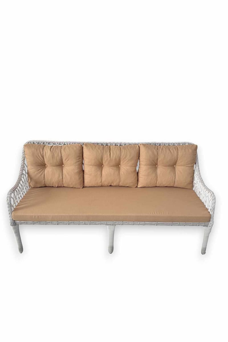 Garden Lounge Set Atelier Del Sofa Hisar 3+1+1 (170 x 78 x 56 cm) Beige valkoinen - Puutarhakalusteet - Terassiryhmät - Sohvaryhmät ulos