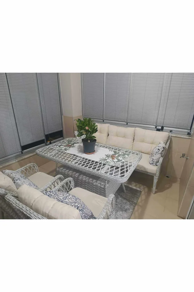 Garden Lounge Set Atelier Del Sofa Hisar 3+1+1 (170 x 78 x 56 cm) Beige - Puutarhakalusteet - Terassiryhmät - Sohvaryhmät ulos