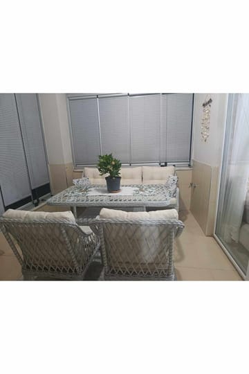 Garden Lounge Set Atelier Del Sofa Hisar 3+1+1 (170 x 78 x 56 cm) Beige - Puutarhakalusteet - Terassiryhmät - Sohvaryhmät ulos