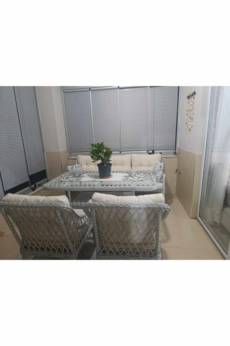 Garden Lounge Set Atelier Del Sofa Hisar 3+1+1 (170 x 78 x 56 cm) Beige - Puutarhakalusteet - Terassiryhmät - Sohvaryhmät ulos