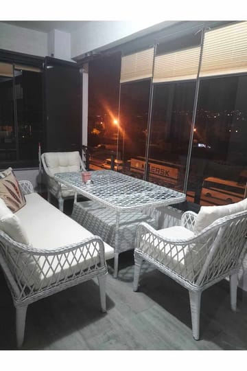 Garden Lounge Set Atelier Del Sofa Hisar 3+1+1 (170 x 78 x 56 cm) Beige - Puutarhakalusteet - Terassiryhmät - Sohvaryhmät ulos