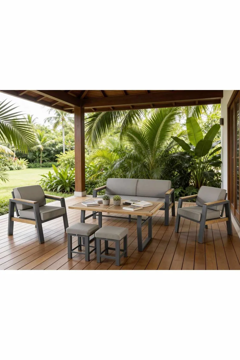 Garden Lounge Set Atelier Del Sofa Leo 3+1+1+2 (170 x 78 x 63 cm) Harmaa, undefined