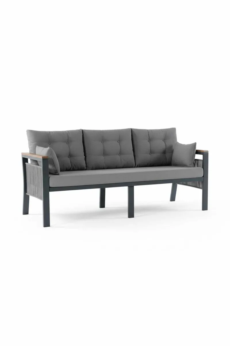 Garden Lounge Set Atelier Del Sofa Lilyum 3+1+1+2 (170 x 78 x 60 cm) Harmaa - Puutarhakalusteet - Terassiryhmät - Sohvaryhmät ulos