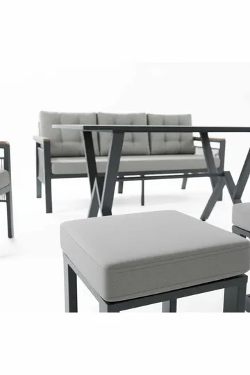 Garden Lounge Set Atelier Del Sofa Lilyum 3+1+1+2 (170 x 78 x 60 cm) Harmaa - Puutarhakalusteet - Terassiryhmät - Sohvaryhmät ulos