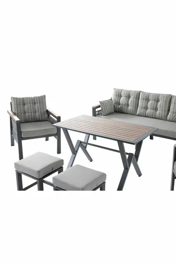 Garden Lounge Set Atelier Del Sofa Lilyum 3+1+1+2 (170 x 78 x 60 cm) Monivärinen - Puutarhakalusteet - Terassiryhmät - Sohvaryhmät ulos