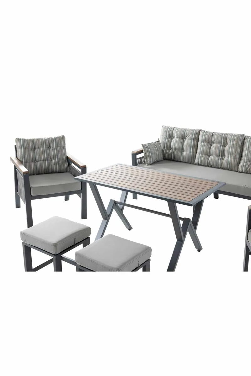 Garden Lounge Set Atelier Del Sofa Lilyum 3+1+1+2 (170 x 78 x 60 cm) Monivärinen - Puutarhakalusteet - Terassiryhmät - Sohvaryhmät ulos