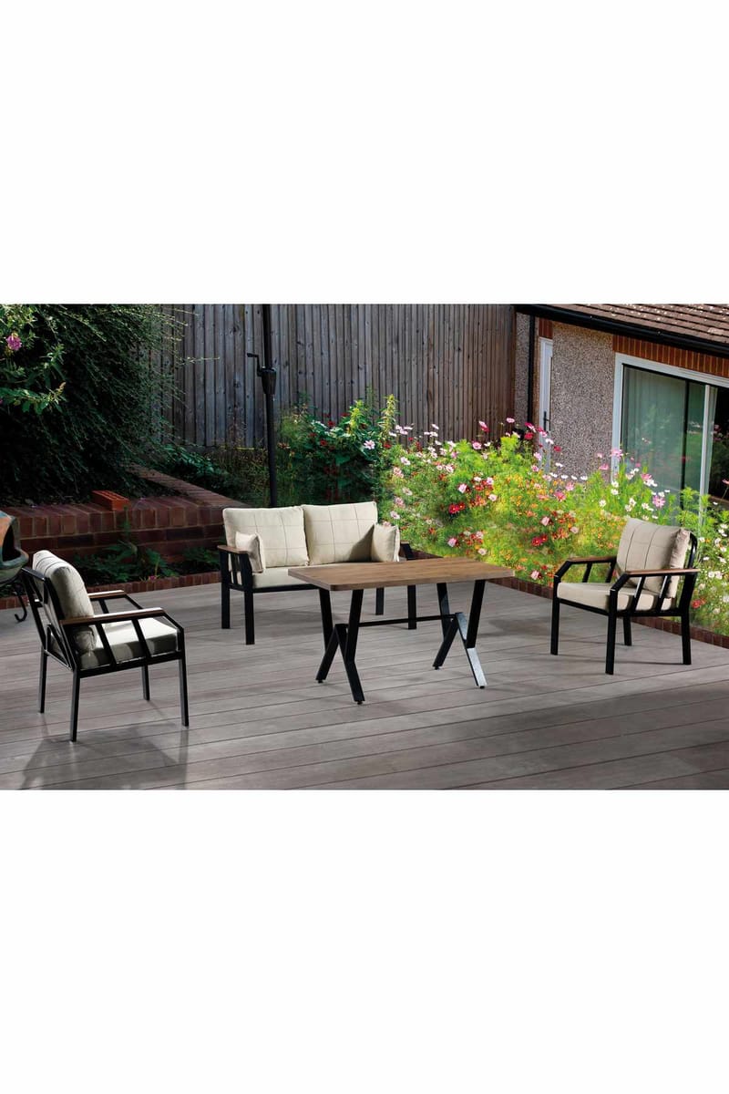 Garden Lounge Set Atelier Del Sofa minkki - Puutarhakalusteet - Terassiryhmät - Sohvaryhmät ulos