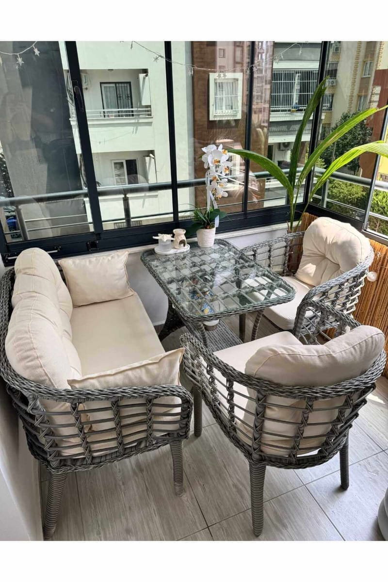 Garden Lounge Set Atelier Del Sofa minkki - Puutarhakalusteet - Terassiryhmät - Sohvaryhmät ulos