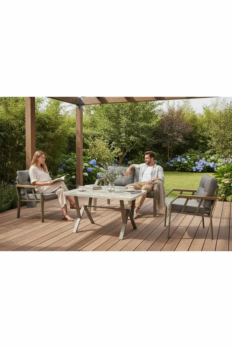 Garden Lounge Set Atelier Del Sofa Musta valkoinen kulta, undefined