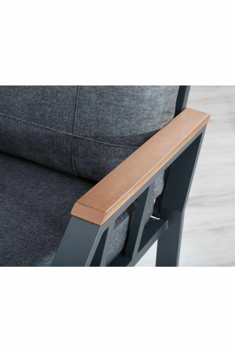 Garden Lounge Set Atelier Del Sofa Nergiz 3+1+1 (200 x 78 x 58 cm) Harmaa - Puutarhakalusteet - Terassiryhmät - Sohvaryhmät ulos