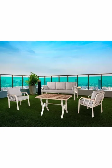 Garden Lounge Set Atelier Del Sofa Nergiz 3+1+1 (200 x 78 x 58 cm) Maidonruskea